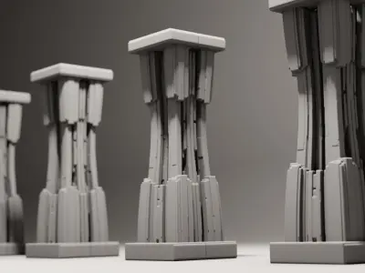 Futuristic Pillars 3D model