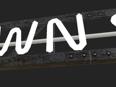 Generic Pawnshop Sign Low-poly 3D model