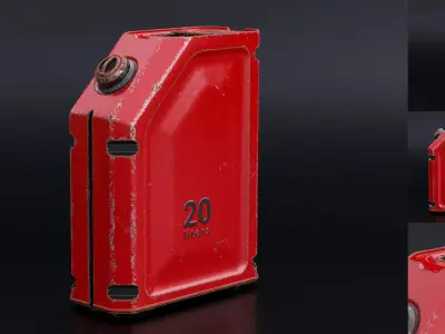 Rusty modern gas can 15x35x45 Low-poly 3D model