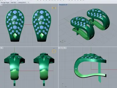 earrings jewelry 3D print model