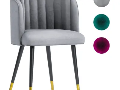 Velvet Dining Chair 3D model