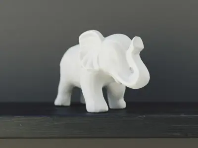 Realistic Elephant Statue Low-poly 3D model