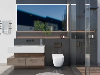 Vanity bathroom set 12 3D model