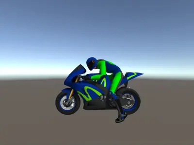 Low Poly Racing Bike With Rider-1 Low-poly 3D model
