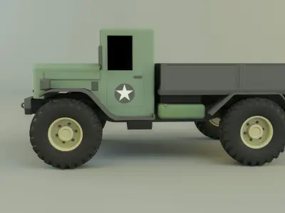 military pickup vehicle 3D model