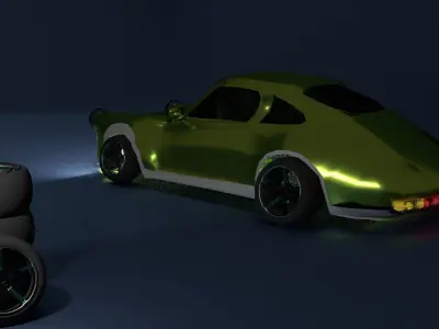 Porsche 911 Turbo Low-poly 3D model