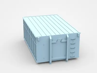 Closed Light Blue Industrial Container 3D model