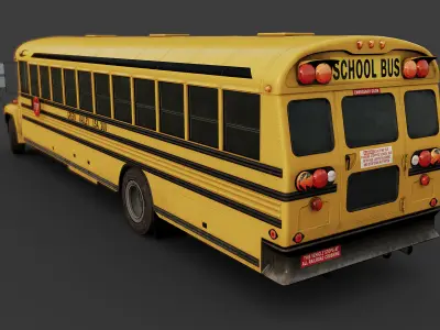 School Bus Low-poly 3D model