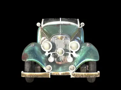 Rusty Mercedes-Benz 540K 3D model