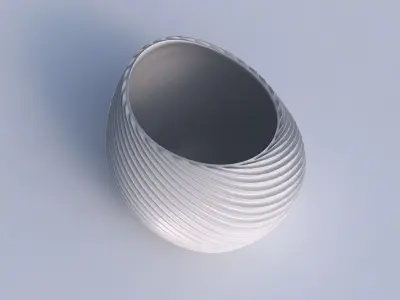 Bowl compressed 2 with wavy extruded lines 2 3D print model