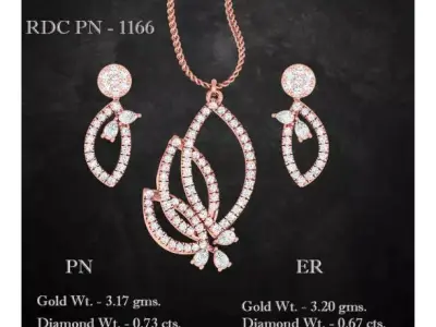 Pendant Earrings combo - 1166 3D print model