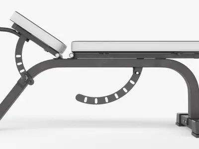 Weight flat bench adjustable 02 3D model