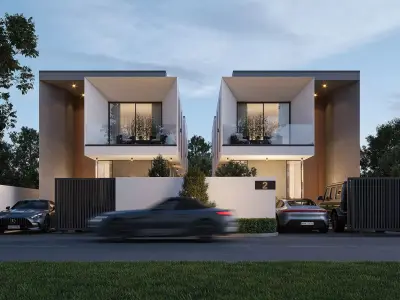 Townhouses  exterior 3d scene 3D model 3D print model