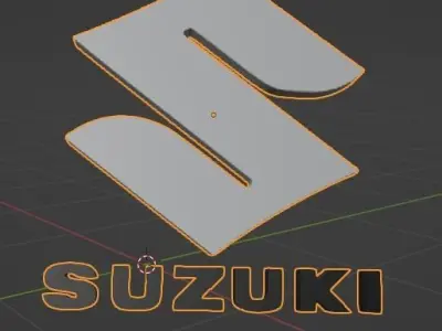Suzuki 3D Logo Low-poly 3D model