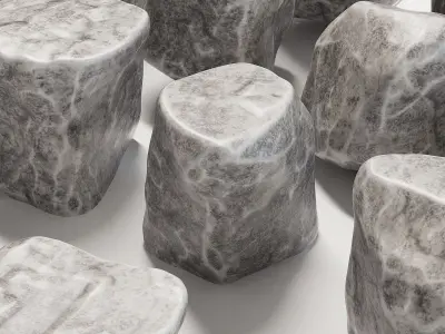 Stone rock river collection n1 3D model