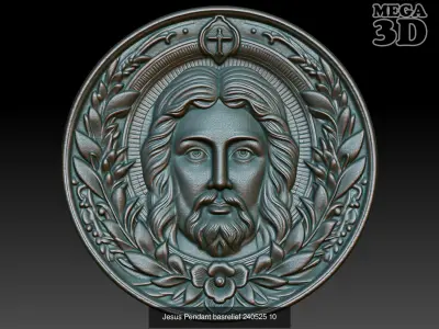 Jesus Pendant basrelief Pack 240525  3D Model Collection