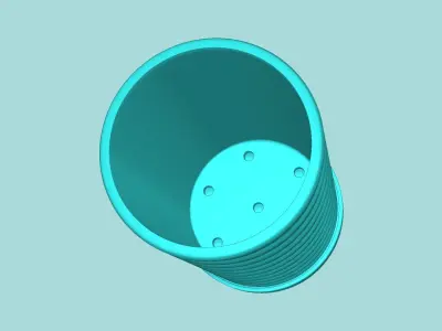 Vase 21 with Plate - Simple Plant Pot - Home Decor 3D print model