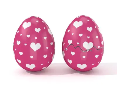 Easter Egg Cracked  N009 Low-poly 3D model