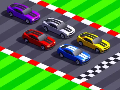 Dodge Challenger Look-Alike Arcade Racing 3D Model - Game Ready Low-poly 3D model