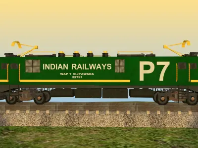 Indian Railway Electric Locomotive 3D Model 3D model 3D model