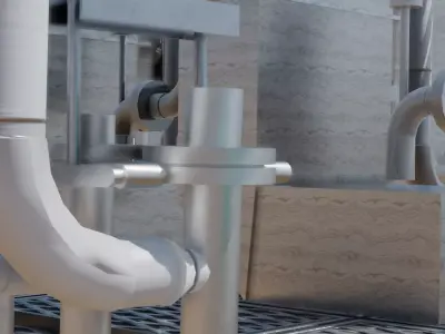 Engineering Model of Reformer Equipment in Oil and Gas Plant 3D model