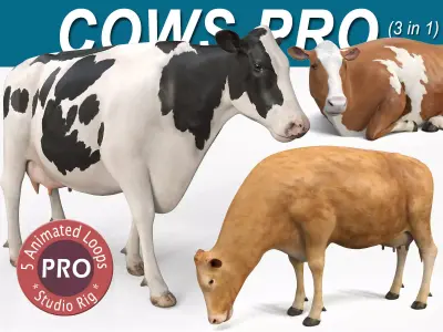Cow PRO - 3 in 1 Bundle 3D model
