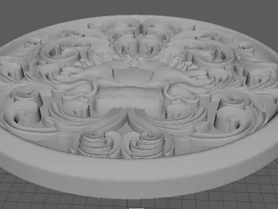 rosette ornate carving 3D model