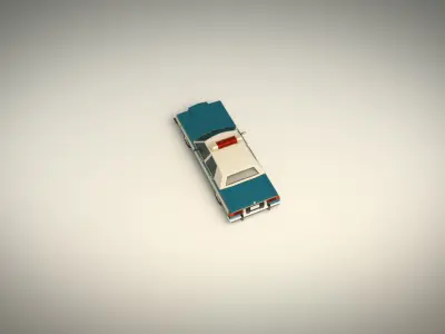 Low Poly Police Car 02 Low-poly 3D model