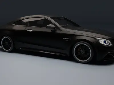 Mercedes AMG C63 S Low-poly 3D model