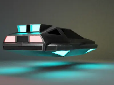 DMC Scifi Hover Car Low-poly 3D model
