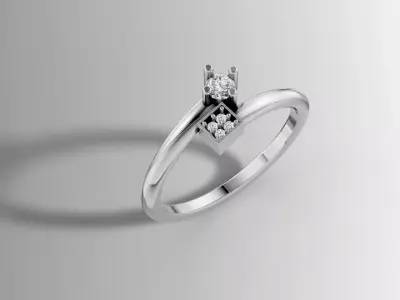 Gold Double Setting Diamond Ring 3D Printable Design 3D print model