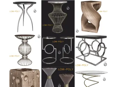 SIDE and Coffeetable collection 3d model Low-poly 3D model