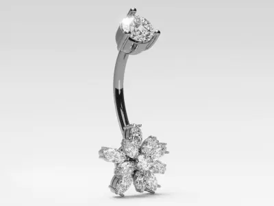 Diamond Navel Piercing 2 3D print model