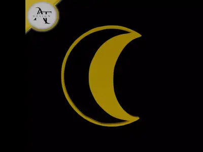 Simple Moon Symbol - 2D Art Free 3D print model purchase