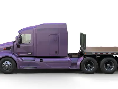 Peterbilt 579 flatbed trailer Low-poly 3D model