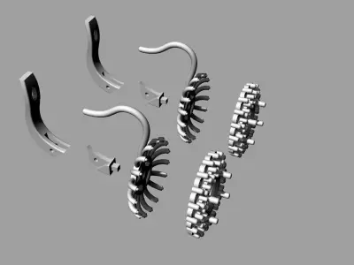 Earrings Gold  3D print model
