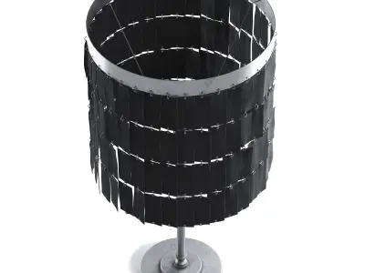 Silver Lamp with Fabric Shade 3D model