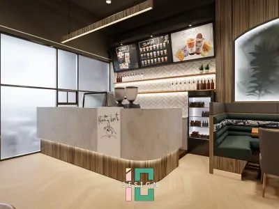 CoffeeShop 3d Interior Design Blender - Obj 3D model
