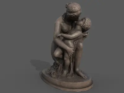 statue of Venus and Cupid  Low-poly 3D model