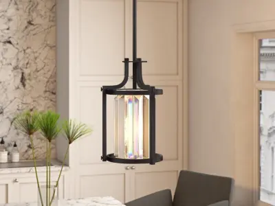 Bunton 1 - Light Lantern Geometric Pendant - 2 colour 3D model