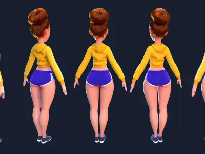 sport girl  2 3D model