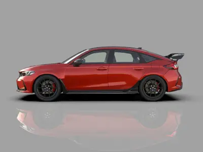 Honda Civic Type R 2022 HQ interior and Mugen bodykit 3D model