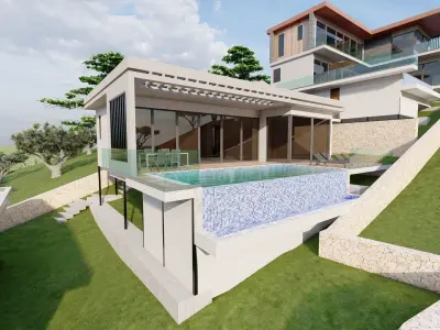 modern Villas Steel construction 3D model