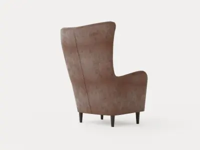 Fagersta Armchair Dark Brown Low-poly 3D model