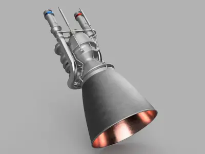 BE4 Rocket engine simplified model 3D model