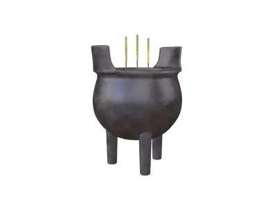 Cartoon Incense Burner v1 008 Low-poly 3D model