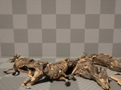 Dead Cow Low-poly 3D model