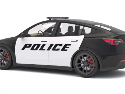 Tesla Police Car Collection 3D model