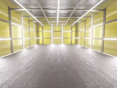 Car studio interior Low-poly 3D model