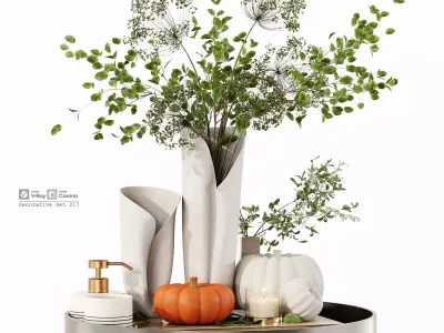 Decorative Set 217 Low-poly 3D model